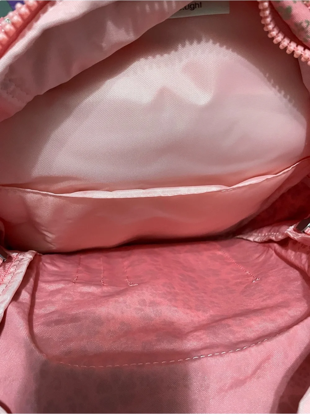Kipling Pink Backpack with Gold Floral Print